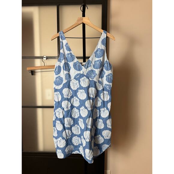 Abercrombie & Fitch Dresses & Skirts - Abercrombie & Fitch Blue Shell Print Mini Dress Summer Beach Sleeveless Size XL